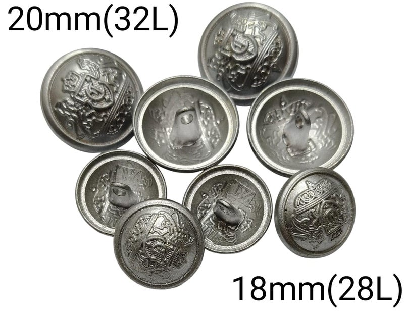 Generic TR Antique Metal Silver Round Button Set | Premium Buttons for Coats, Blazers, Suits, Sherwanis & Indian Ethnic Dresses | Durable & Elegant Design Pack of 12 - Image 3