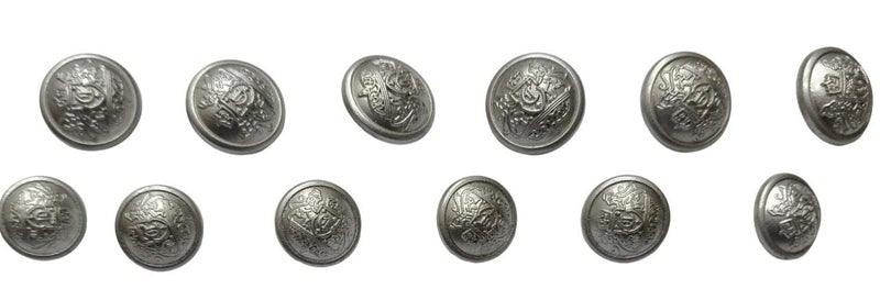 Generic TR Antique Metal Silver Round Button Set | Premium Buttons for Coats, Blazers, Suits, Sherwanis & Indian Ethnic Dresses | Durable & Elegant Design Pack of 12 - Image 4