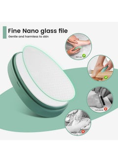 BEZOX Nano Glass Foot File Callus Remover With Cover - Gentle Glass Foot Pumice Stone, Effective Feet Scrubber For Dead Skin, And Portable Pedi Egg Foot Care Tool - Green  - Image 4