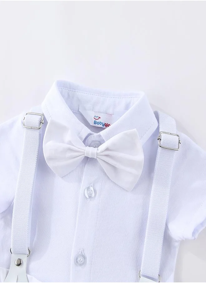 babyqlo Little Gentleman's Bowtie Romper Set with Cap