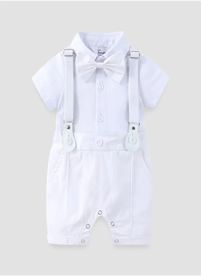 babyqlo Little Gentleman's Bowtie Romper Set with Cap