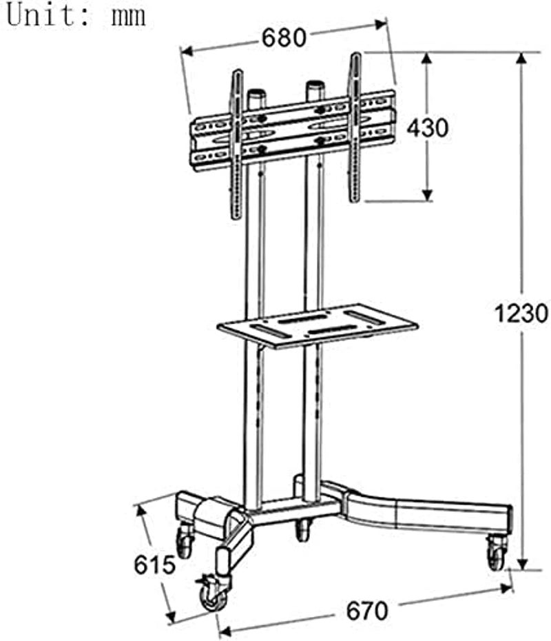 Hamood Tv stand 32 inch to 65 inch Tv supported adjustable Tv height, strong wheels with break, shelf receiver height adjustable ham-903 - Image 2