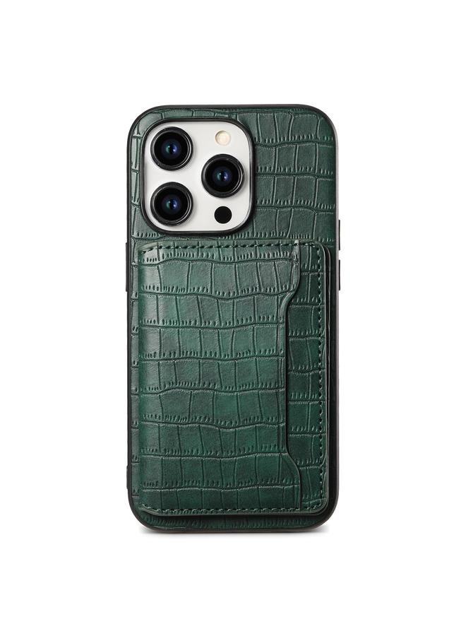 Zaboon Case For iPhone 11 Pro Max Crocodile Texture Card Bag Design Full Coverage Phone Case - Image 1