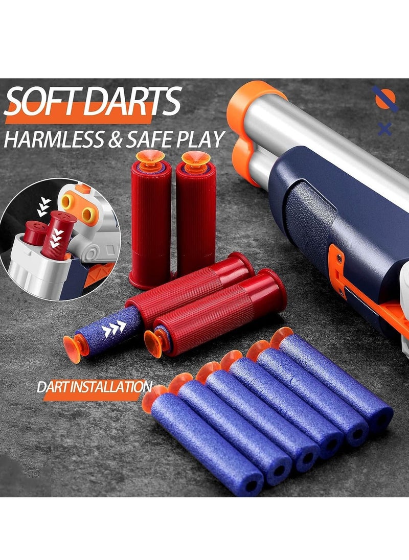 Generic - Shotgun Toys with 6 Ejecting Shells 40 Darts Ejection Soft Bullet blaster Double Barrel Foam Darts Realistic Toy Plastic - Image 1