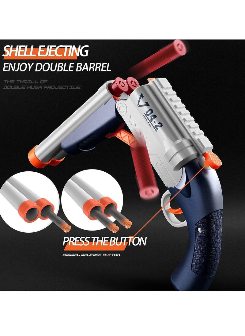 Generic - Shotgun Toys with 6 Ejecting Shells 40 Darts Ejection Soft Bullet blaster Double Barrel Foam Darts Realistic Toy Plastic - Image 1
