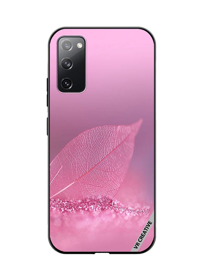 VR CREATIVE Protective Case Cover For Samsung Galaxy S20 FE 5G Pink Leaf Design Multicolour - Image 1