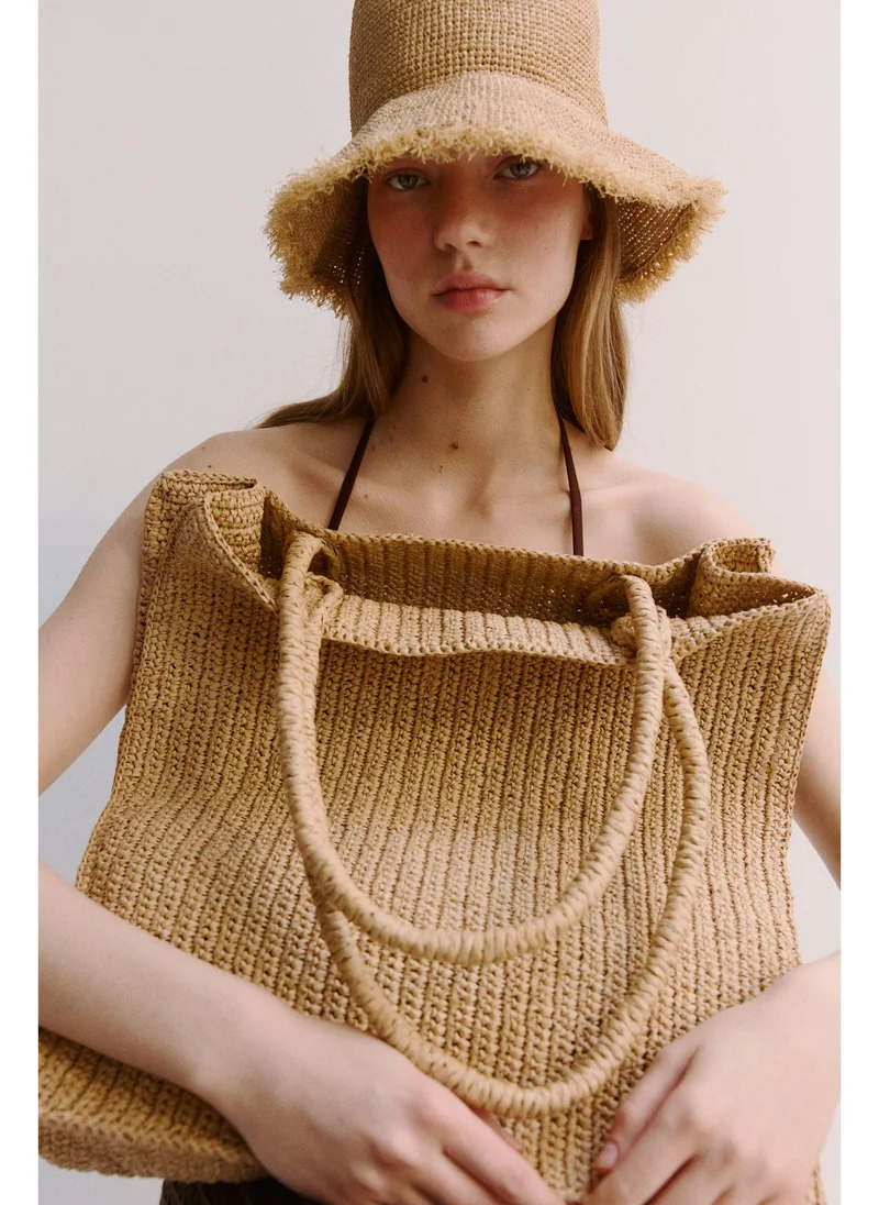 اتش اند ام Straw bucket hat