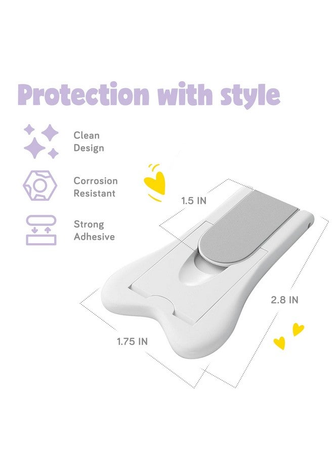 ashtonbee Child Safety Locks for Cabinets and Drawers, Sliding Door Lock, Easy-to-Install Cabinet Locks for Babies, Baby Cabinet Safety Latches, Set of 4, White - Ashtonbee - Image 4
