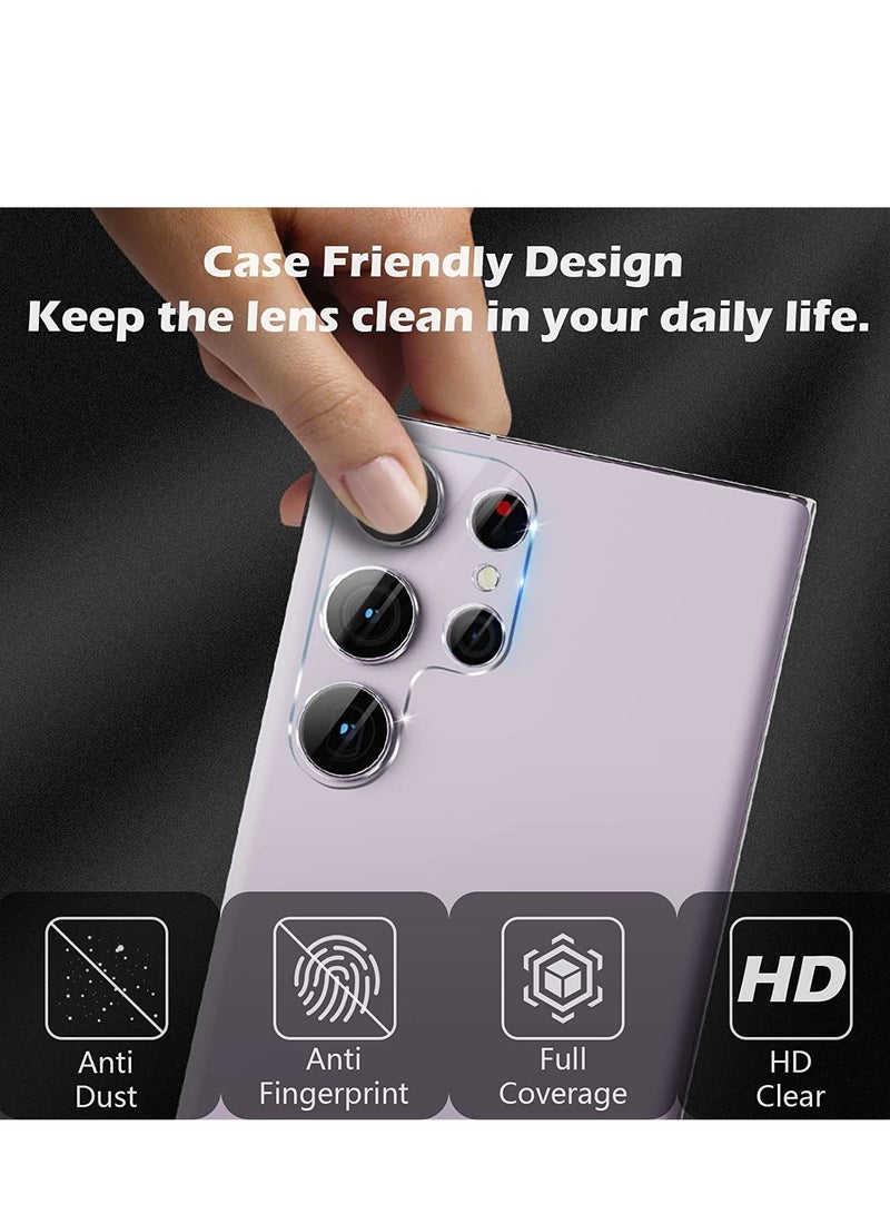 Design for Samsung Galaxy S23 Ultra Camera Lens Protector, [4 Pack] 9H HD Clear Tempered Glass Back Camera Screan Protective Film, Scratch-Resistant, Easy Installation, Transparent - Image 2