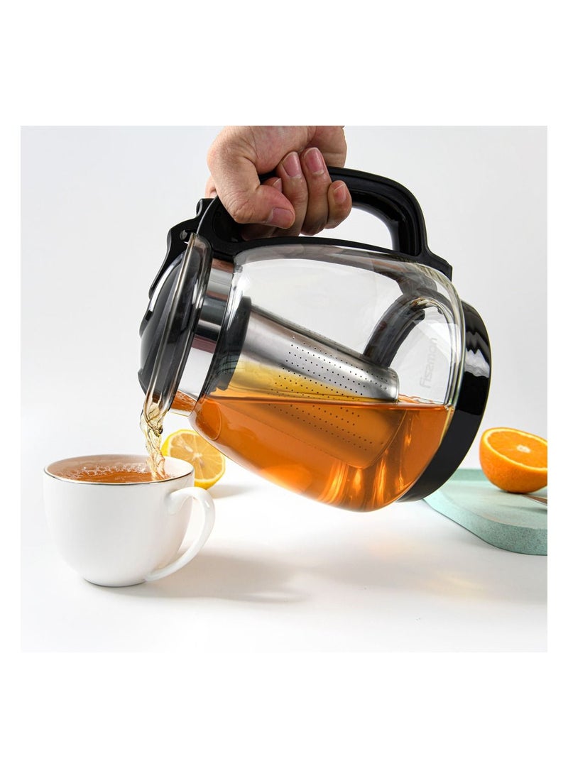 Fissman Tea Pot Borosilicate Glass with Stainless Steel Filter 2000ml  - Image 4