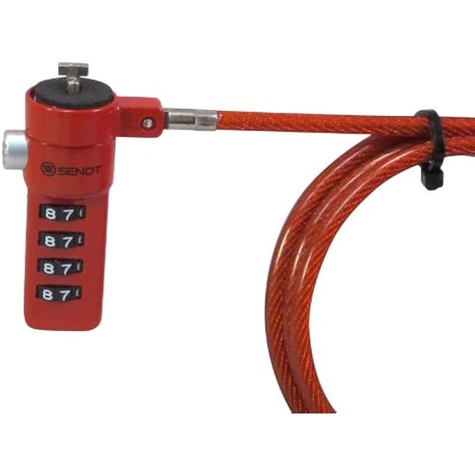Sendt RED NOTEBOOK/LAPTOP COMBINATION LOCK SECURITY CABLE - Image 3
