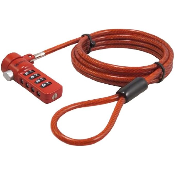 Sendt RED NOTEBOOK/LAPTOP COMBINATION LOCK SECURITY CABLE - Image 1