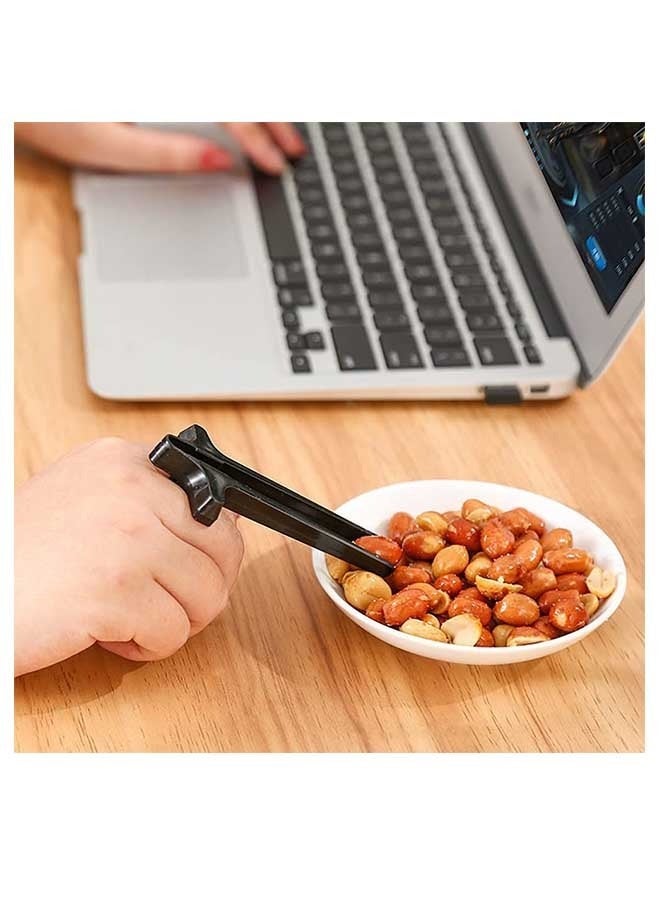 4 PCS Finger Chopsticks for Gamers, Lazy Auxiliary Chopsticks, Portable Snack Clamp Clips (Black+White+Gray+Pink)  - Image 3