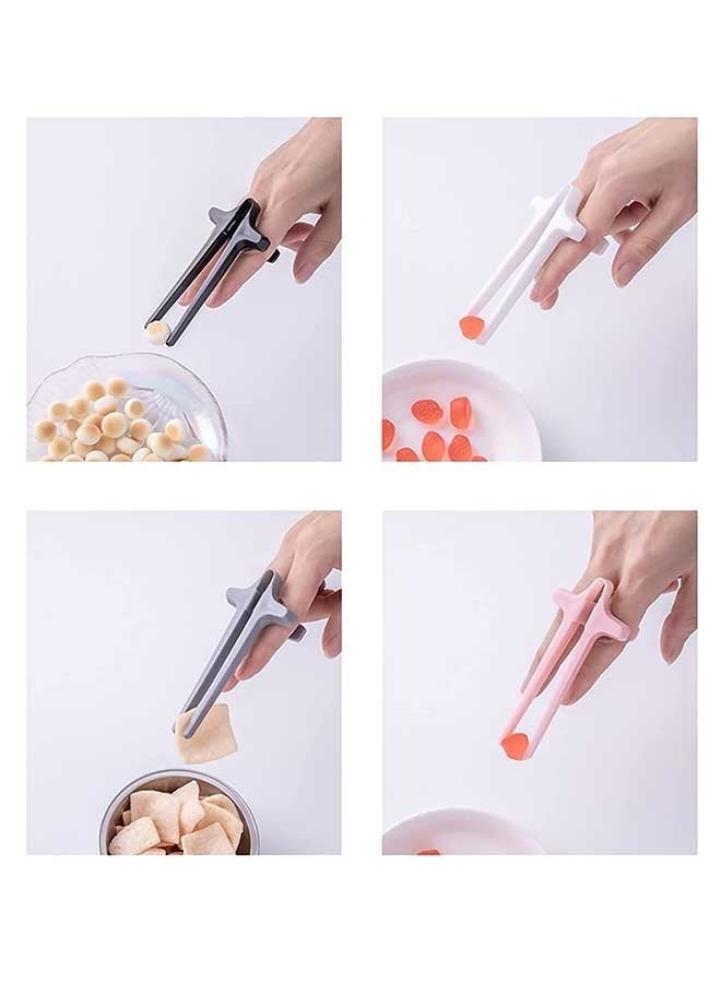4 PCS Finger Chopsticks for Gamers, Lazy Auxiliary Chopsticks, Portable Snack Clamp Clips (Black+White+Gray+Pink)  - Image 4