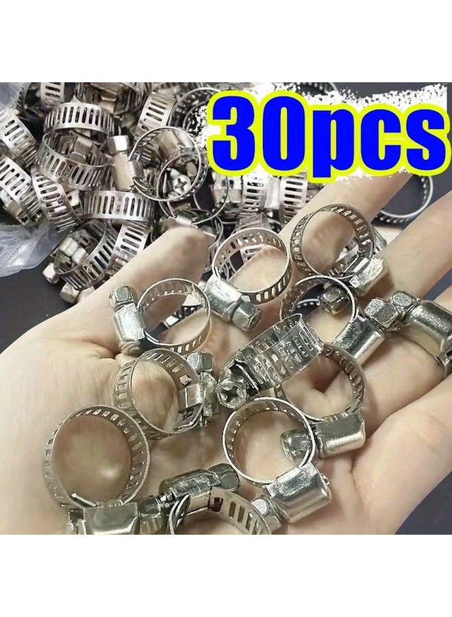 30 قطعة 16-25 مم مشابك خرطوم مرنة من الفولاذ المقاوم للصدأ لأنابيب وقود وسائل تبريد السيارات - Image 2