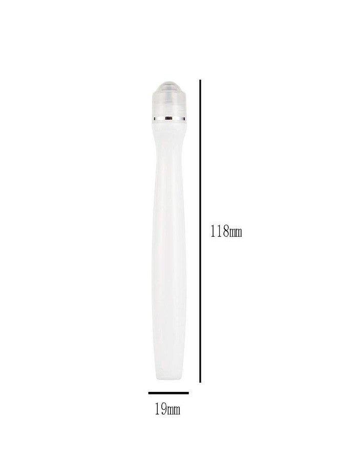 lasenersm 4 Pieces 15ml Empty Acrylic Refillable Bottle Essential Oil Roller Bottle Roll on Bottle Eye Cream Bottle Roller Ball Bottles Eye Cream Rolling Bottles Cosmetics Container, White - Image 2