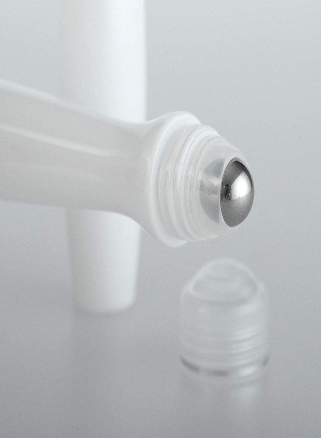 lasenersm 4 Pieces 15ml Empty Acrylic Refillable Bottle Essential Oil Roller Bottle Roll on Bottle Eye Cream Bottle Roller Ball Bottles Eye Cream Rolling Bottles Cosmetics Container, White - Image 3