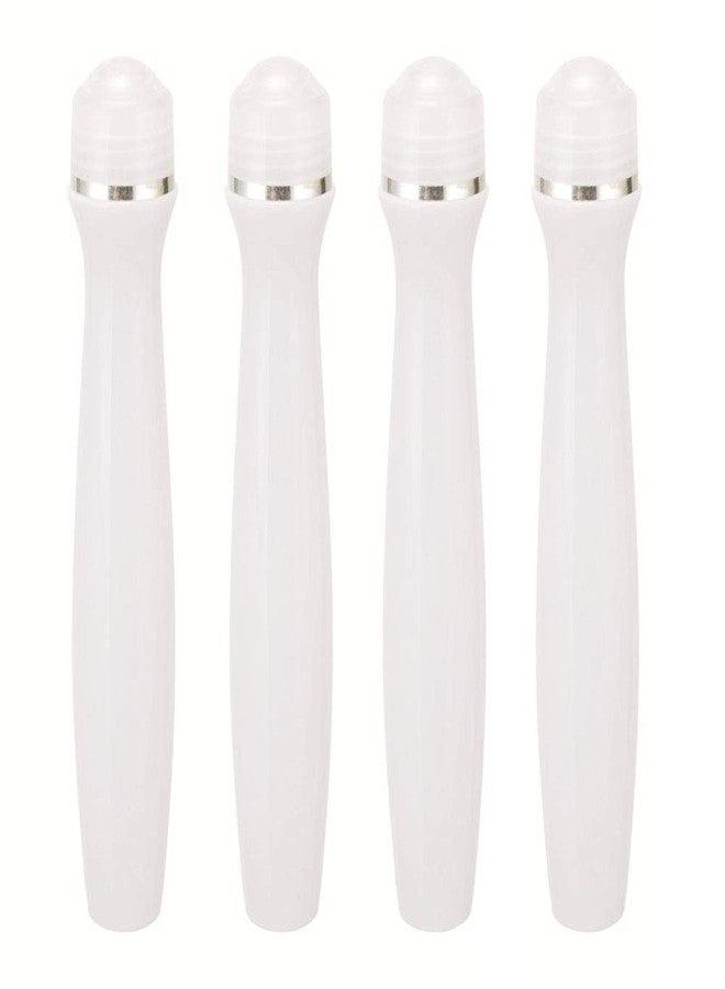 lasenersm 4 Pieces 15ml Empty Acrylic Refillable Bottle Essential Oil Roller Bottle Roll on Bottle Eye Cream Bottle Roller Ball Bottles Eye Cream Rolling Bottles Cosmetics Container, White - Image 1