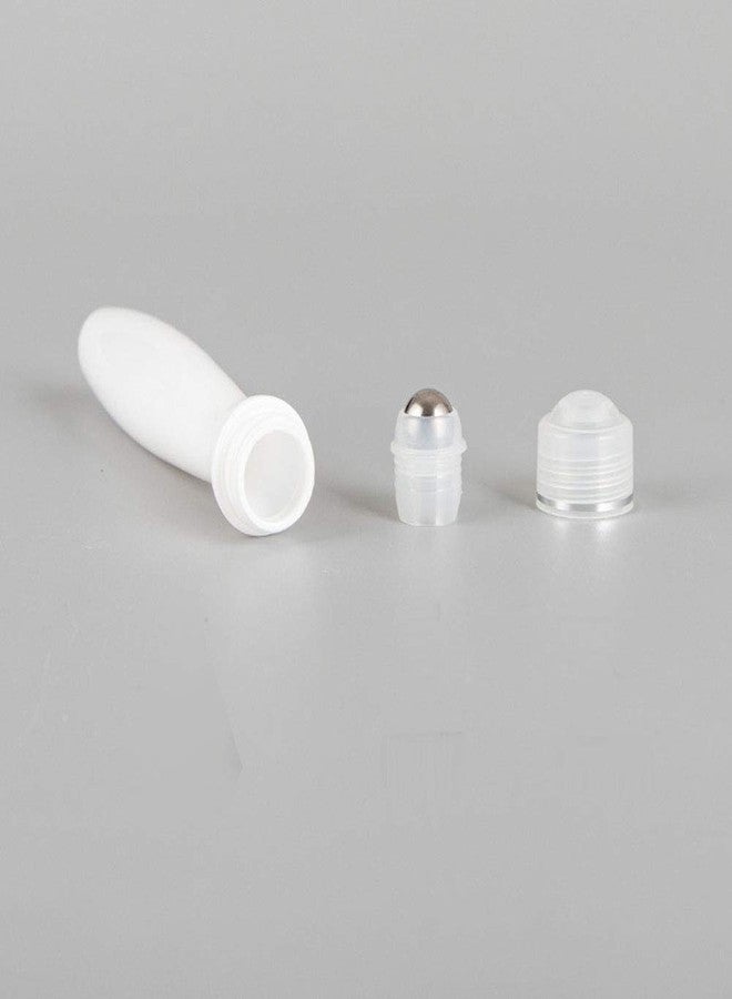 lasenersm 4 Pieces 15ml Empty Acrylic Refillable Bottle Essential Oil Roller Bottle Roll on Bottle Eye Cream Bottle Roller Ball Bottles Eye Cream Rolling Bottles Cosmetics Container, White - Image 5