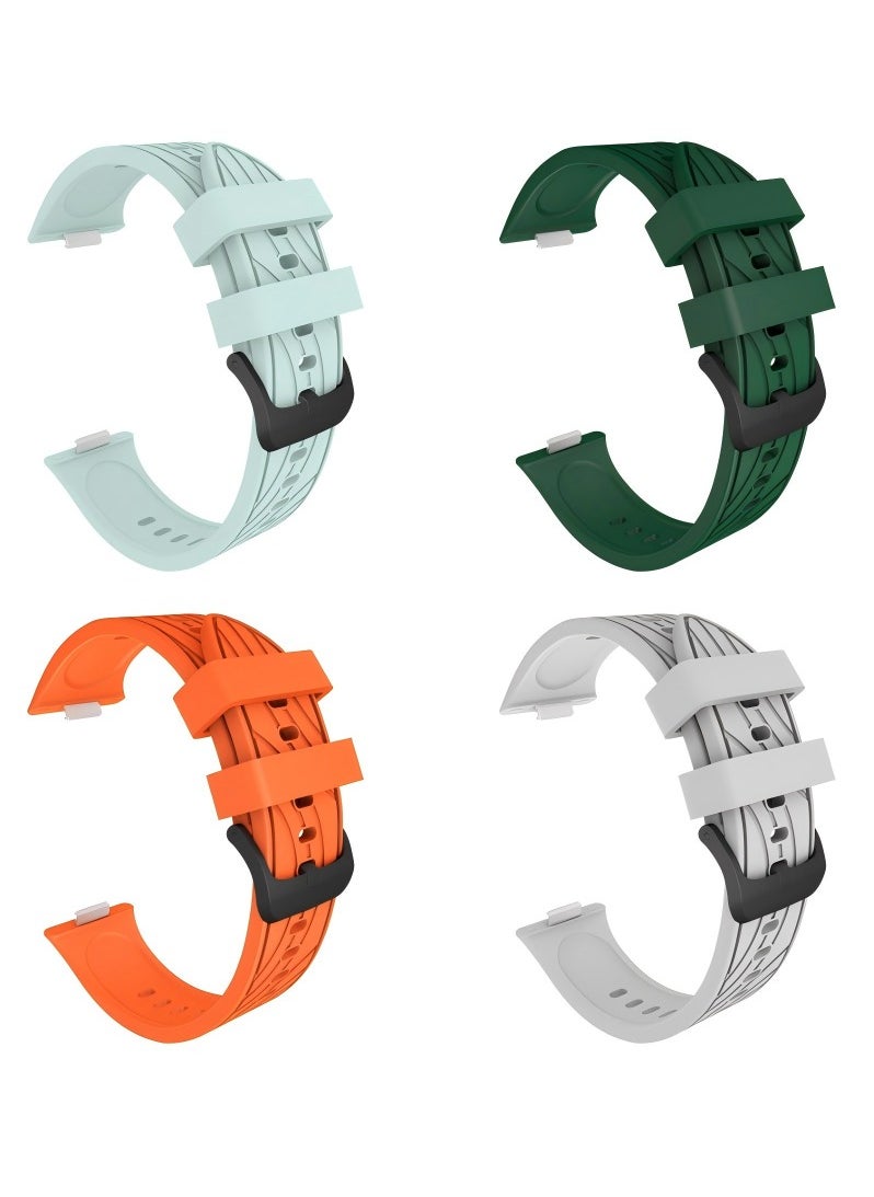 HW 4 PCS Strap for HUAWEI Watch Fit 3, Silicone Watchband Replacement Bracelet  - Image 1