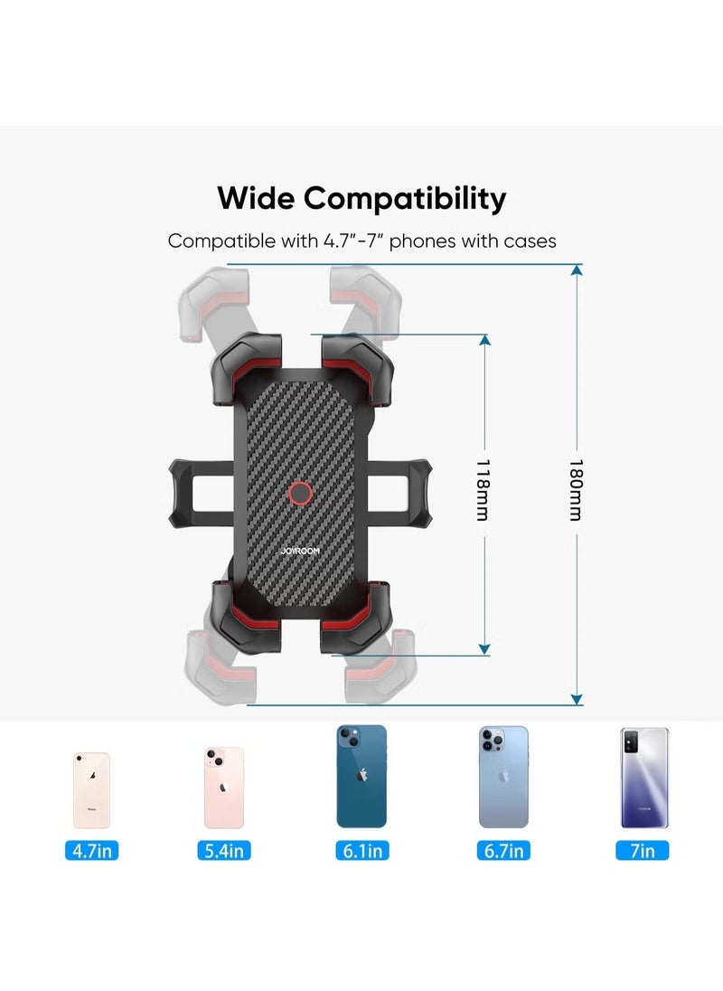 JOYROOM - JR-ZS288 Bike Handlebar Phone Holder – Universal Smartphone Mount, Adjustable, Secure Grip, Shockproof, Easy Installation for Bicycles, Motorcycles, and Scooters, Suitable for iPhone & Android Phones - Image 1