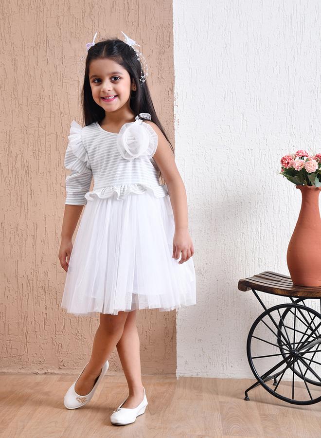 بيلا مودا فستان سهرة تول مخطط - Image 1