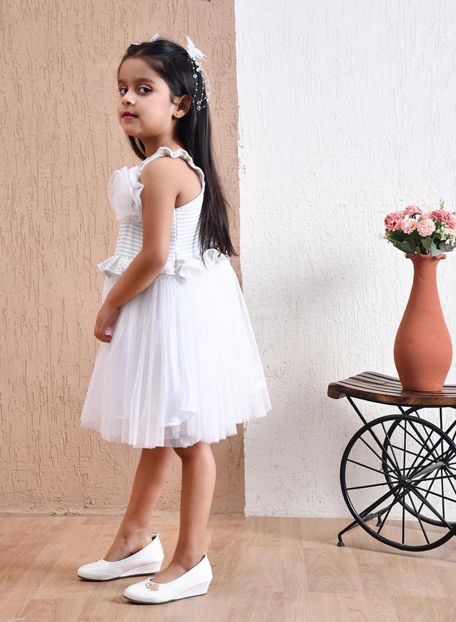 بيلا مودا فستان سهرة تول مخطط - Image 4