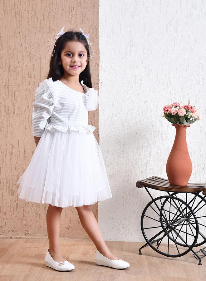 بيلا مودا فستان سهرة تول مخطط - Image 5