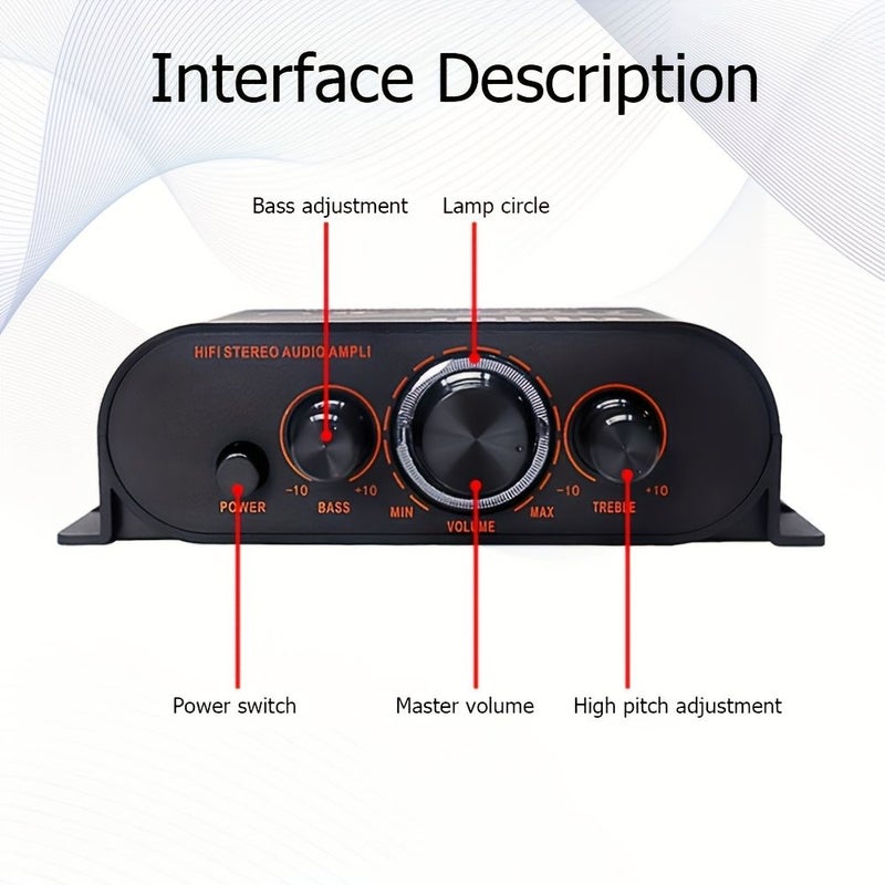 Universal Mini Stereo Amplifier 2 Channel 40W Hifi Power Amp for Home Car Speaker - Image 2