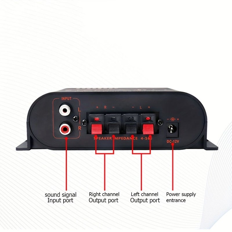 Universal Mini Stereo Amplifier 2 Channel 40W Hifi Power Amp for Home Car Speaker - Image 3