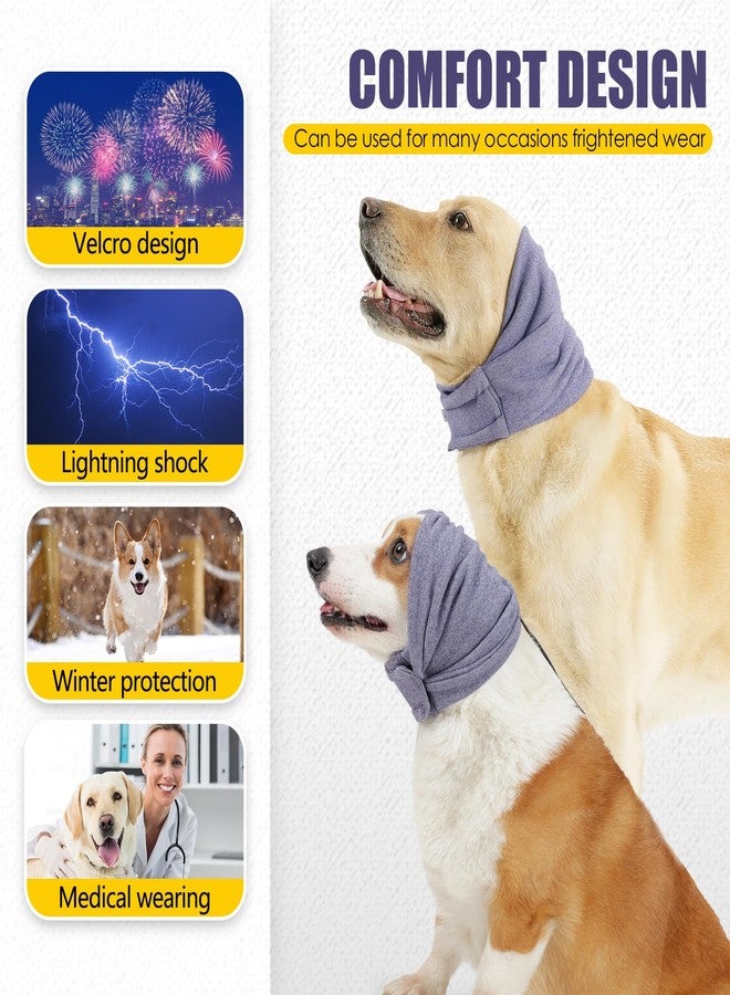 JOHNBOLIN Dog Thunder Ear Muffs, Calming Hoodie, No Shake Ear Wraps for Hematoma Healing, Noise Protection Ear Wrap Head Cover to Relieve Anxiety, Dog Ear Cover for Grooming (Light Purple, S) - Image 3