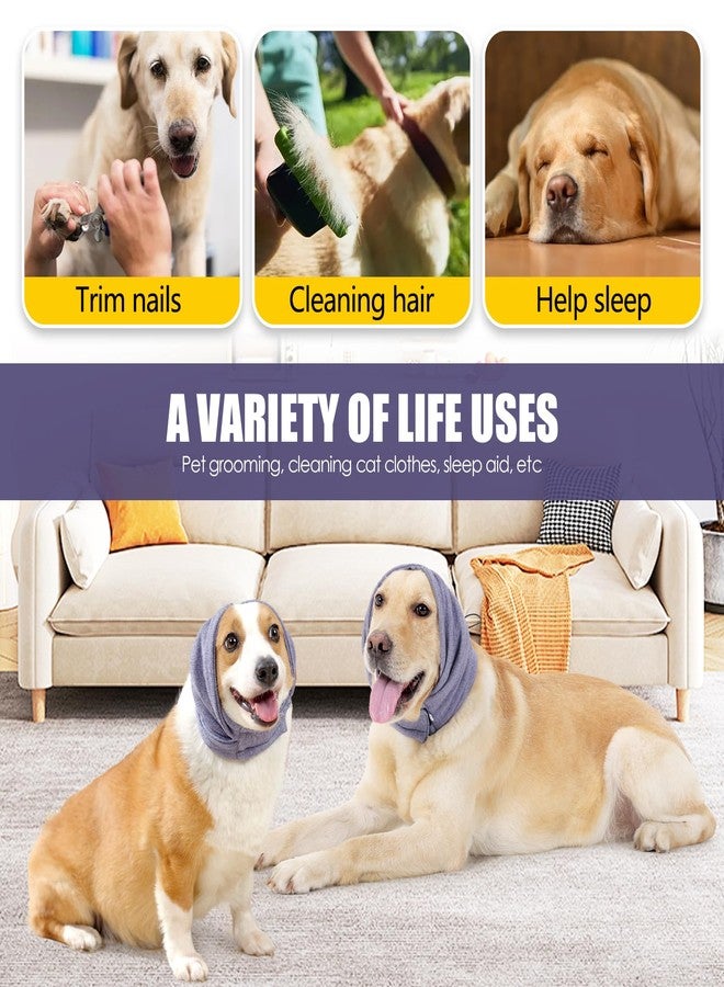 JOHNBOLIN Dog Thunder Ear Muffs, Calming Hoodie, No Shake Ear Wraps for Hematoma Healing, Noise Protection Ear Wrap Head Cover to Relieve Anxiety, Dog Ear Cover for Grooming (Light Purple, S) - Image 4