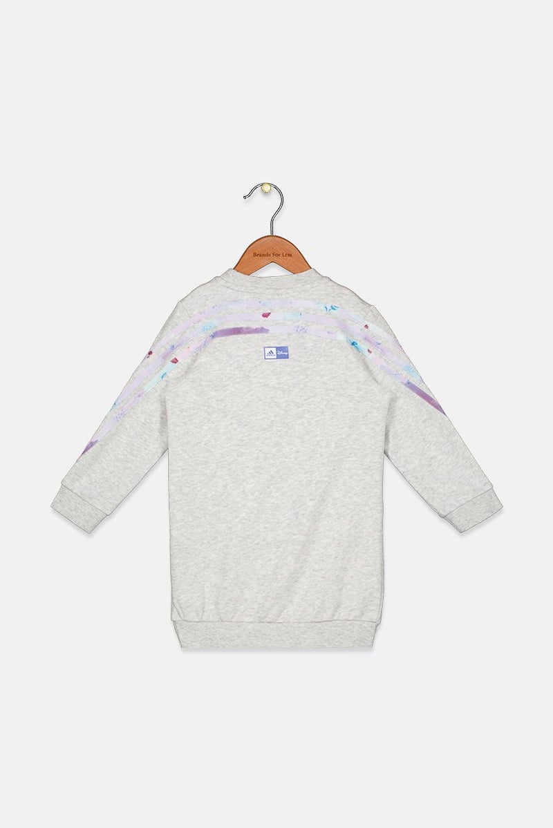 Adidas Adidas x Disney Toddlers Girl Graphic Long Sleeve Sweater Dress, Grey - Image 2