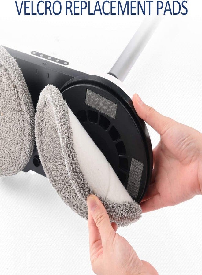 iDOO [Universal] 4 Pcs Mop Pads Replacement for Cordless Electric Mop, Machine Washable and Reusable Microfiber Mop Pads for ID-EM002-N1 or Others, Included 2 Mopping Pads+2 Waxing Pads - Image 4