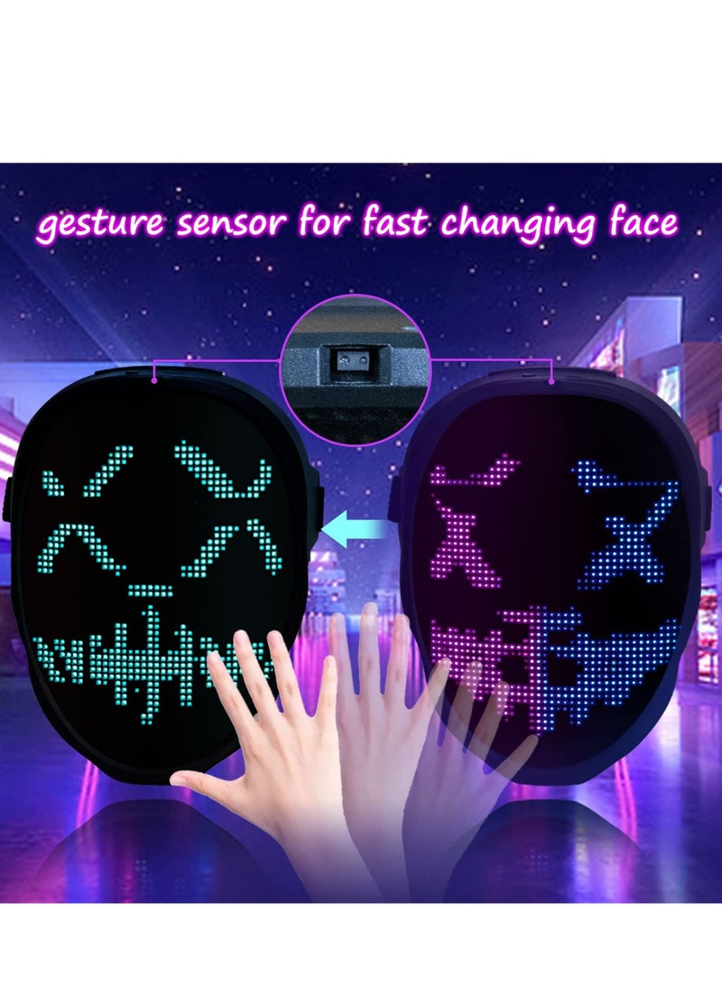 SYOSI - Led Mask, Light Up Mask with Gesture Sensing, Cool Digital LED Lighted Face Transforming Mask, Costume Cosplay Party Masquerade - Image 1