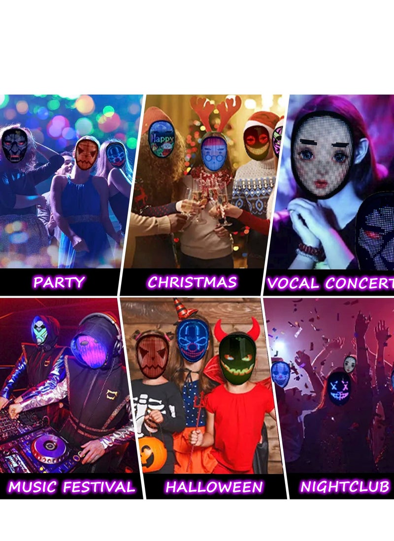 SYOSI - Led Mask, Light Up Mask with Gesture Sensing, Cool Digital LED Lighted Face Transforming Mask, Costume Cosplay Party Masquerade - Image 1