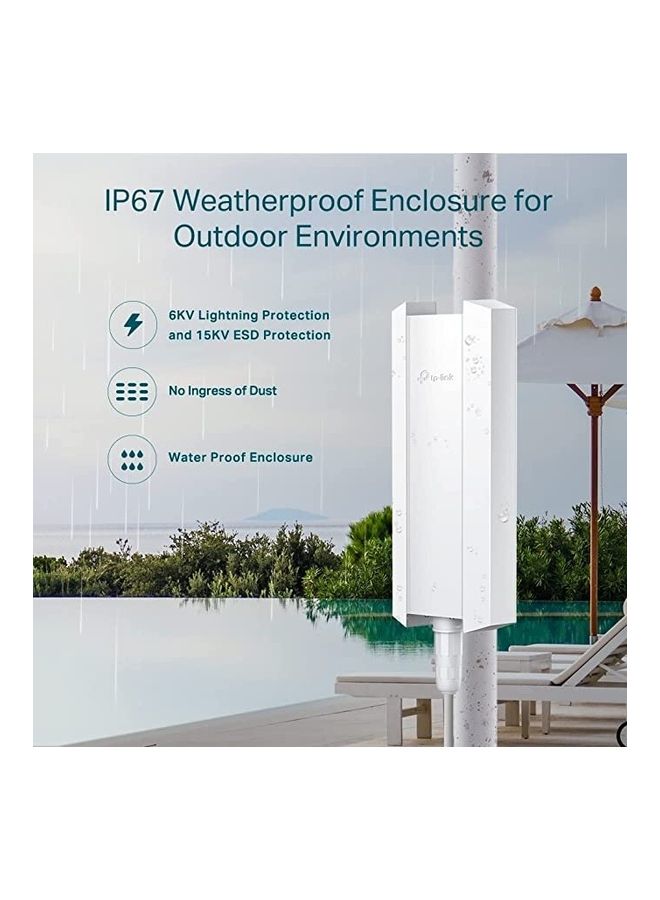 TP-LINK EAP610-Outdoor | Omada True WiFi6 AX1800 Gigabit Outdoor Access Point | Mesh, Seamless Roaming, MU-MIMO | PoE+ Powered | IP67 | Multiple SDN Controller | Remote & App Control | Support RE Mode White - Image 2