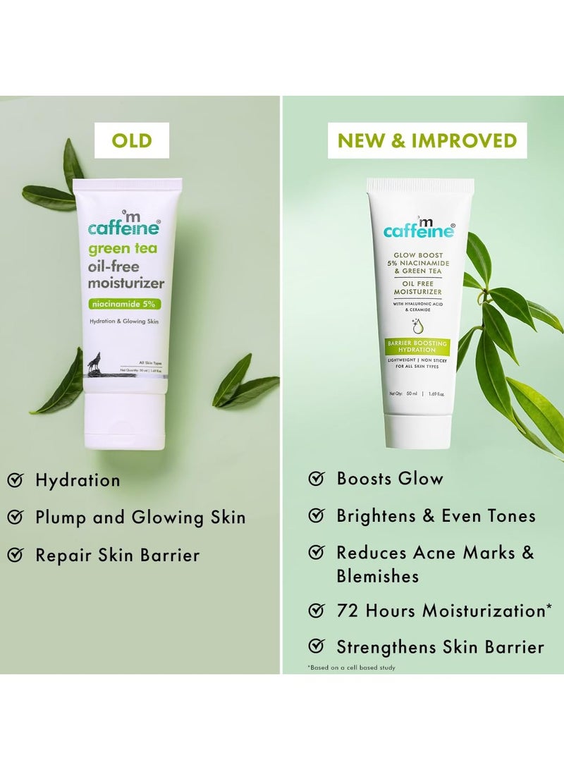 إم كافيين مرطب خالٍ من زيت النياسيناميد 5% نياسيناميد والشاي الأخضر الخالي من الزيت | مرطب خفيف الوزن - ترطيب لمدة 72 ساعة | يقلل من علامات حب الشباب والشوائب | مرطب خفيف الوزن - 50 مل - Image 2