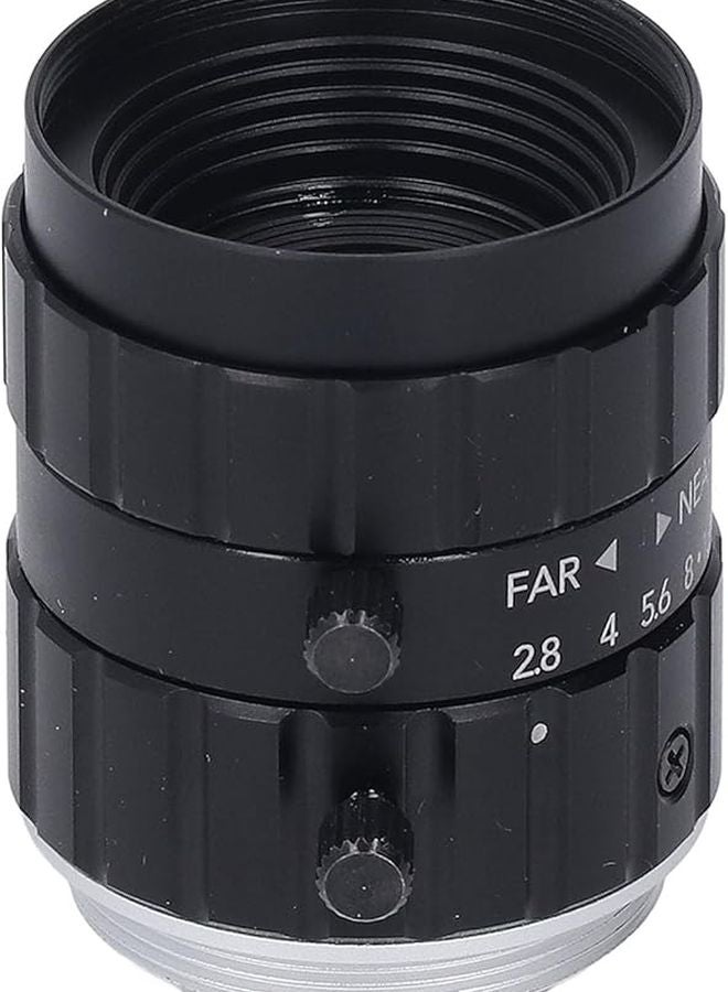 عدسة صناعية من نوع C Mount 25mm F2.8 زاوية واسعة 2.3 بوصة بدقة 12 ميغابكسل عالية الدقة مع تشويه منخفض - Image 1