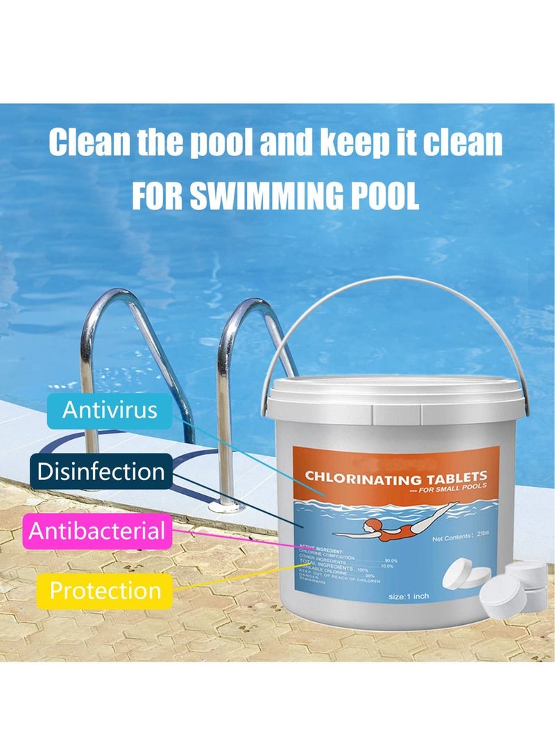 SYOSI 21Pcs Pool Chlorinting Tablets 1 In Chlorine Tablets Long Lasting Slow Dissolving Chlorine Tabs 1LB for Swimming Pools Spas and Fountains, Chlorine Tablets for Hot Tub - Image 2