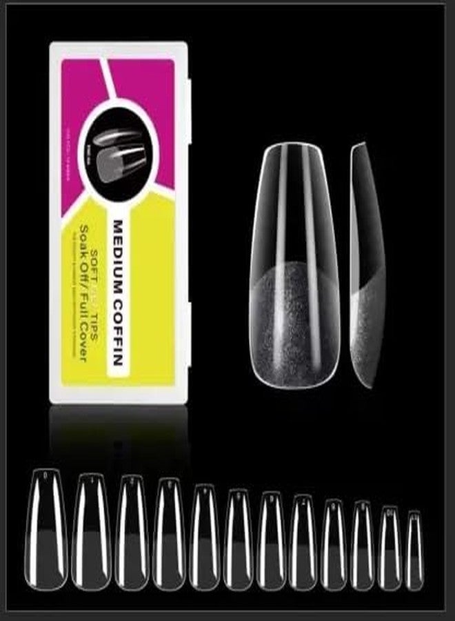 نيل ويند مجموعة أظافر جل من نايل ويند، أطراف أظافر جل ناعمة، أظافر صناعية لأظافر الجل، مصباح إزالة طلاء الأظافر، وصلات أظافر سهلة، أظافر أكريليك صناعية، أطراف أظافر صناعية قابلة للضغط (06 - متوسط - شكل التابوت، 500 قطعة) - Image 1