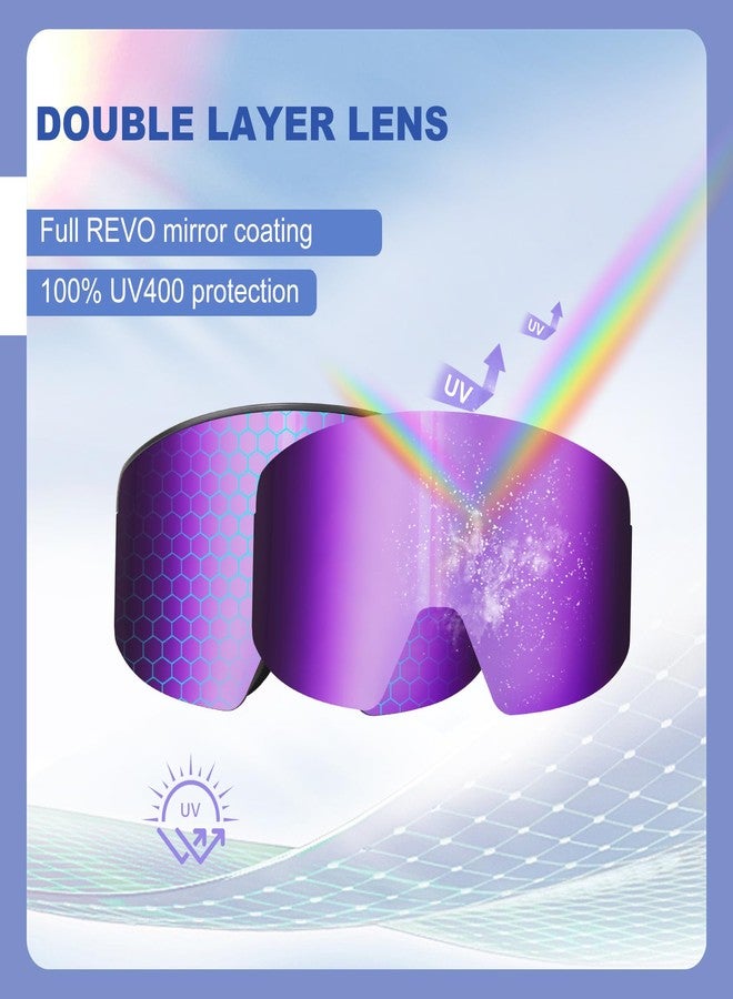 EXP VISION Ski/Snowboard Goggles, Magnetic Lens Snow Goggles with Anti-Fog & UV400 Protection for Men & Women - Image 3