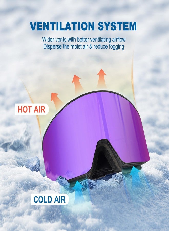 EXP VISION Ski/Snowboard Goggles, Magnetic Lens Snow Goggles with Anti-Fog & UV400 Protection for Men & Women - Image 4
