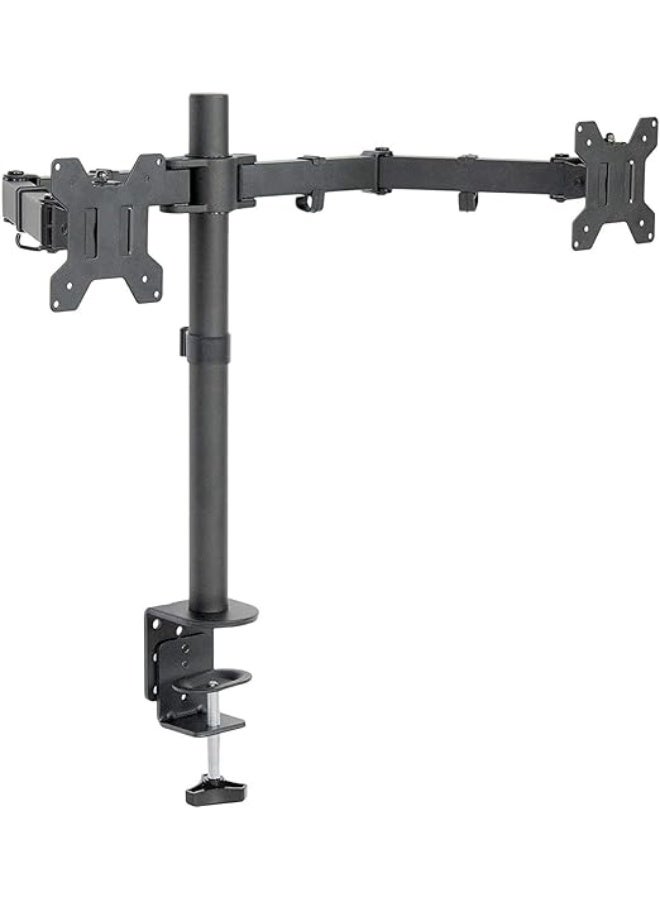Dual Monitor Desk Mount Stand, Fully Adjustable for Two Screens up to 27 Inch, Full Motion Tilt, Swivel and Rotation, Desk Clamp Mount - Image 1
