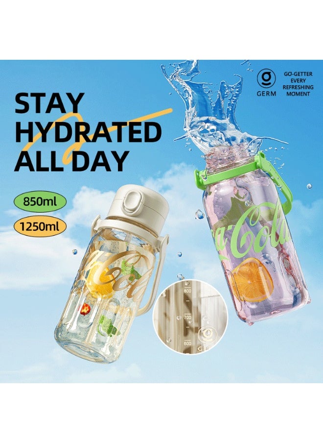 Coca-Cola Collection Sport Tritan Water Bottle – Red | 1250ml Large Capacity | BPA-Free Leakproof Bottle by GERM | Official Coca-Cola Licensed