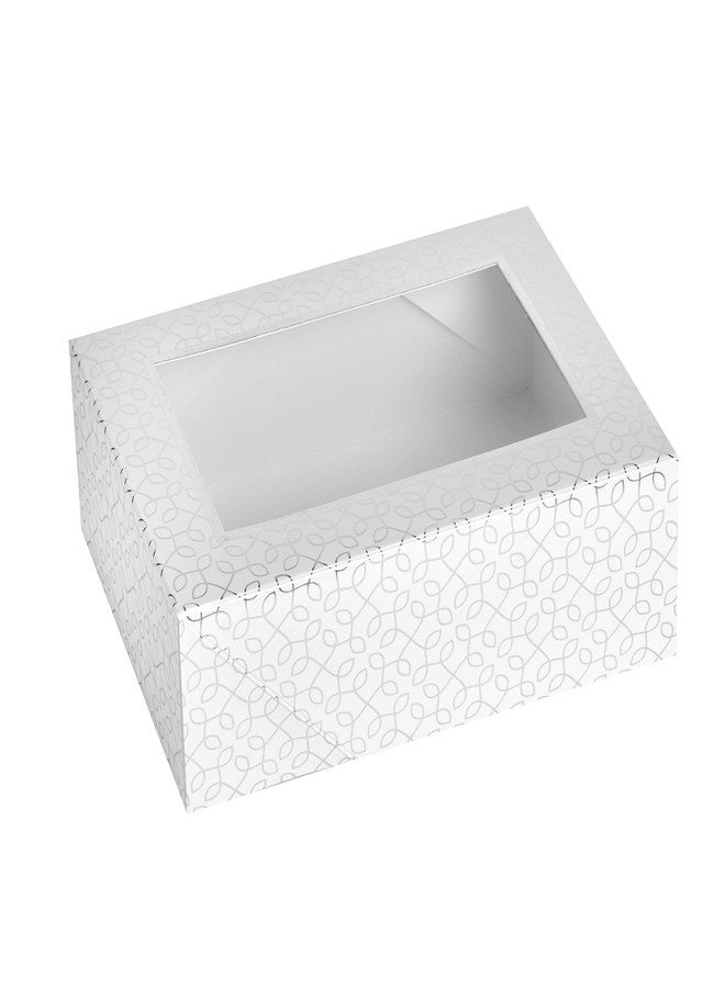 Hammont Window Box with Six Sections - 6 Pack - 7”x5”x2.5” - Silver Colored Versatile Bakery Boxes Perfect for sharing Snacks and Cookies | 6 Insert Sections Gift Boxes - Image 2