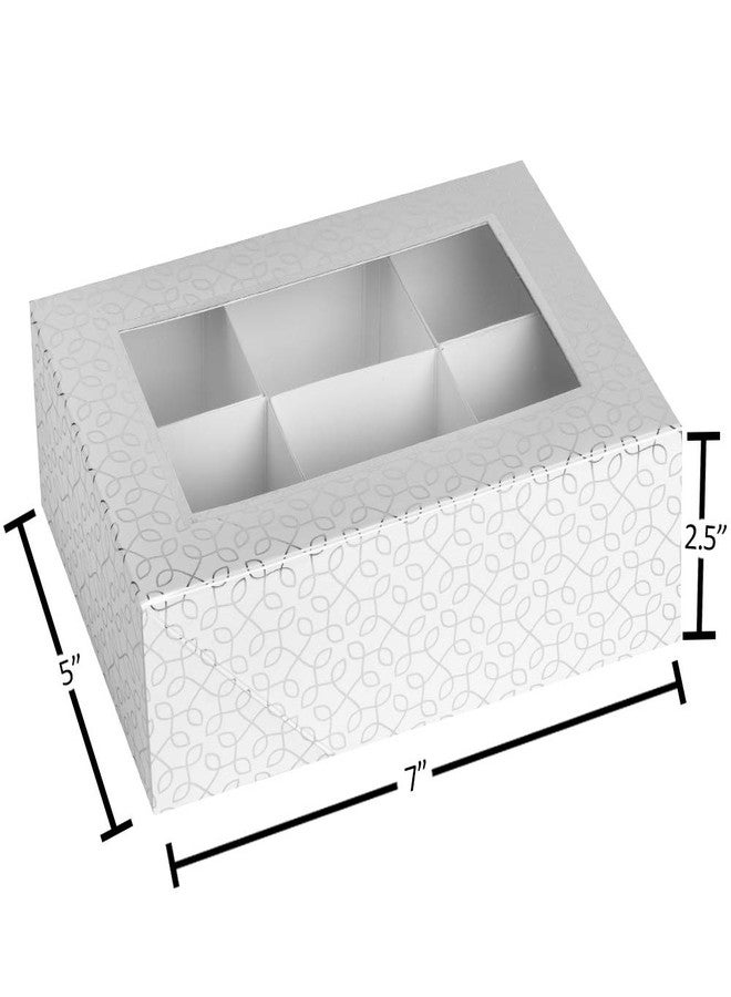Hammont Window Box with Six Sections - 6 Pack - 7”x5”x2.5” - Silver Colored Versatile Bakery Boxes Perfect for sharing Snacks and Cookies | 6 Insert Sections Gift Boxes - Image 4