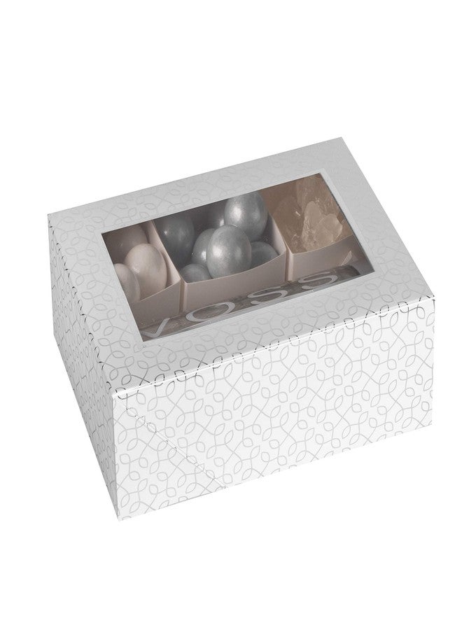 Hammont Window Box with Six Sections - 6 Pack - 7”x5”x2.5” - Silver Colored Versatile Bakery Boxes Perfect for sharing Snacks and Cookies | 6 Insert Sections Gift Boxes - Image 3