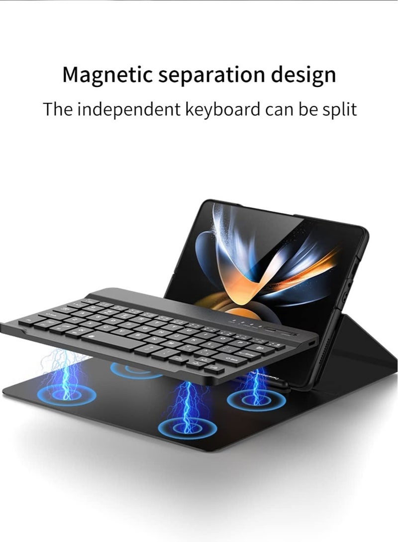 ELTRAZONE Samsung Galaxy Z Fold 4 Case,Screen Protector Keyboard Leather Case Stylus+Pen Slot Phone Office Kit,Folding Phone Cover for Samsung Galaxy Z Fold 4 5G-Black - Image 5