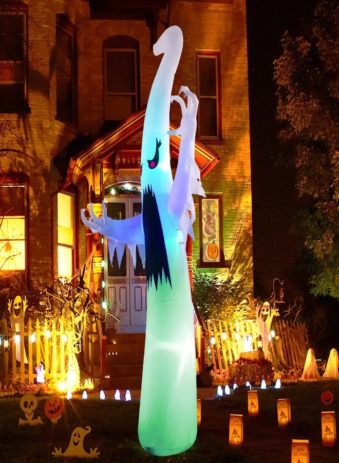GOOSH COMIN.NET Halloween Inflatables Blow Up Ghost with Pumpkin in The Hand for Halloween Outdoor Decorations (4Ft Tall - Image 4